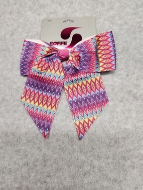 3 Pack-Soffe Pink & Purple Multicolor Chevron Bow Hair Clip